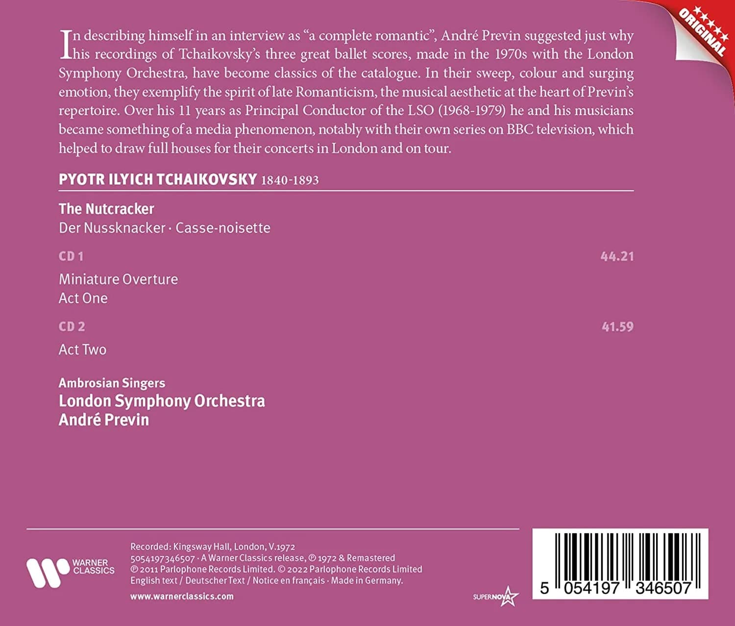 Tchaikovsky: The Nutcracker | Pyotr Ilyich Tchaikovsky, Andre Previn, London Symphony Orchestra
