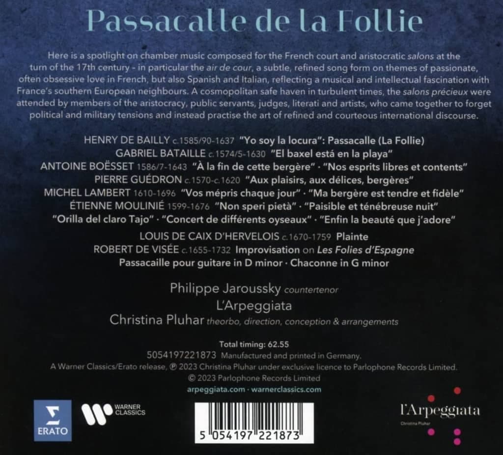 Passacalle De La Follie | Philippe Jaroussky, Christina Pluhar, L'Arpeggiata