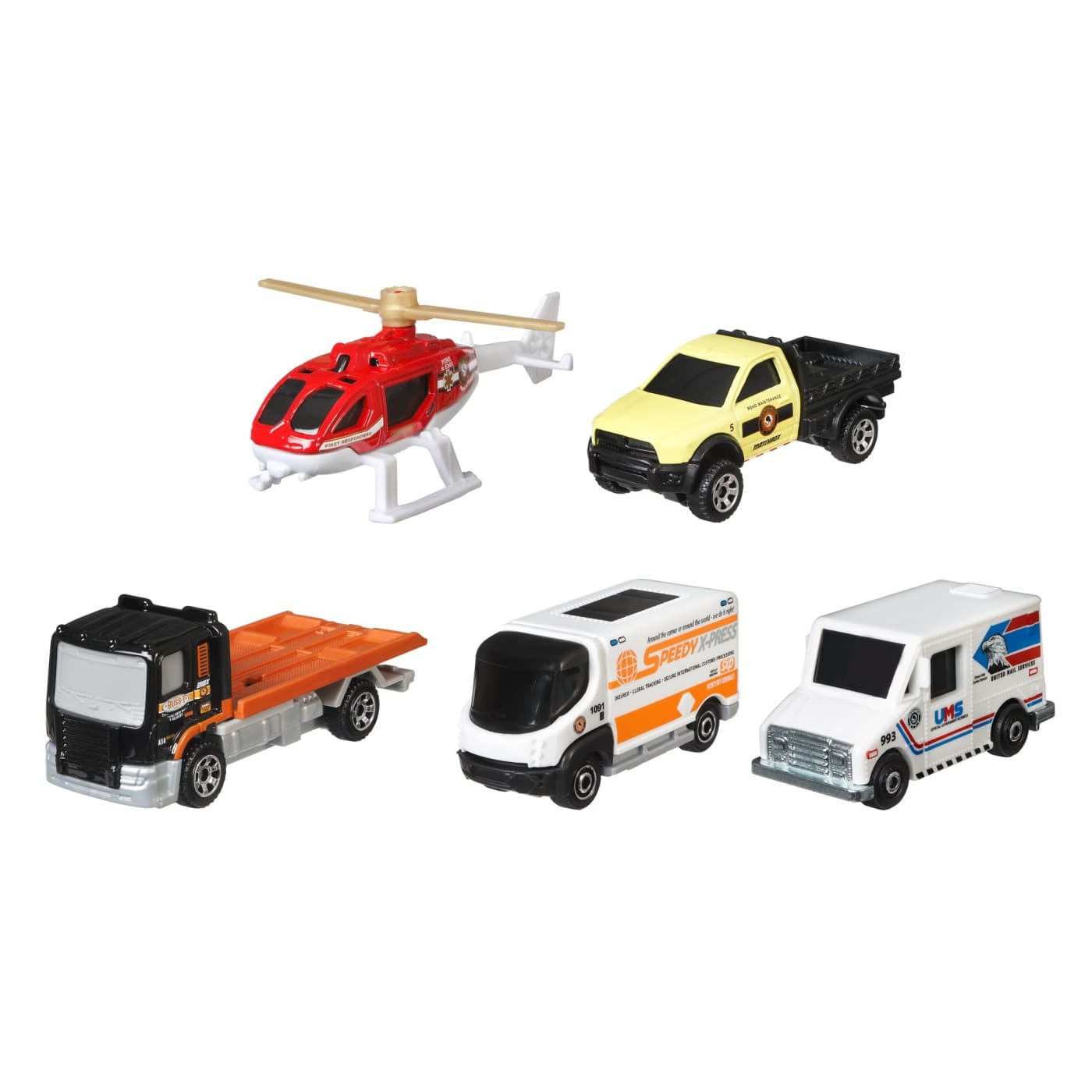 Set 5 masini metalice - City Adventure II | Mattel