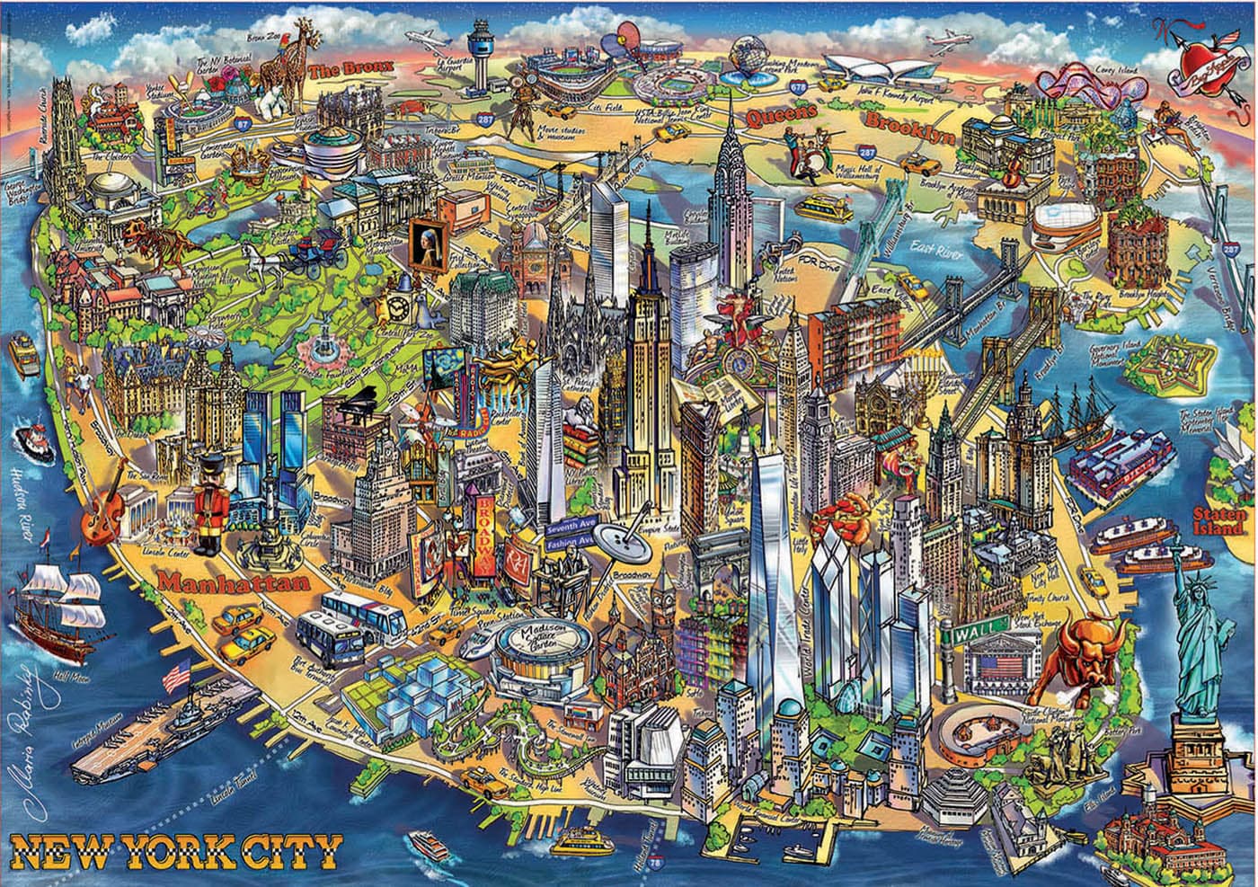 Puzzle 500 piese - New York City Map | Educa