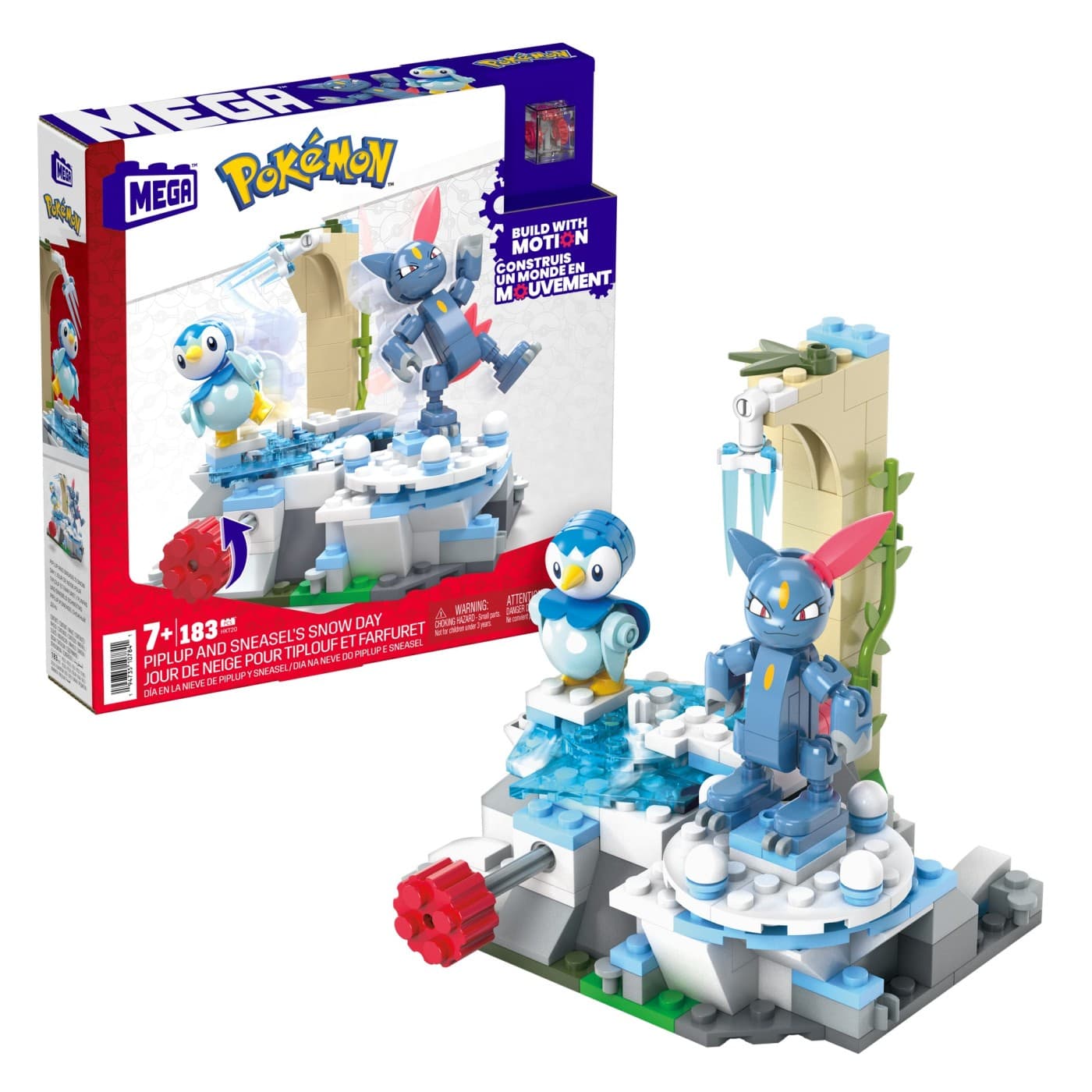 Set de constructie - Mega - Pokemon Piplup and Sneasel's Snow Day | Mattel