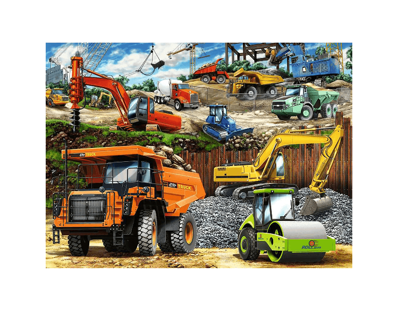 Puzzle calsic - Vehicule de constructii - 100 piese | Ravensburger