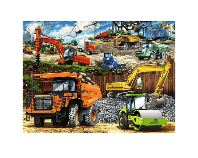 Puzzle calsic - Vehicule de constructii - 100 piese | Ravensburger