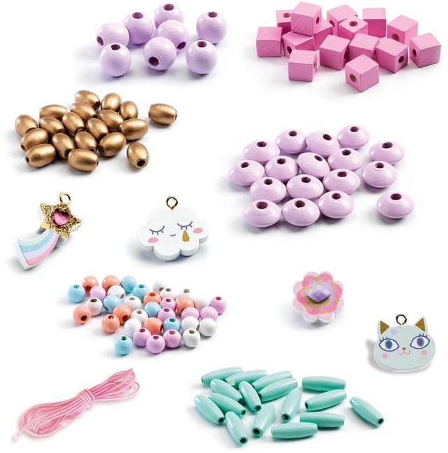 Kit creativ - Wooden Beads - Rainbow | Djeco