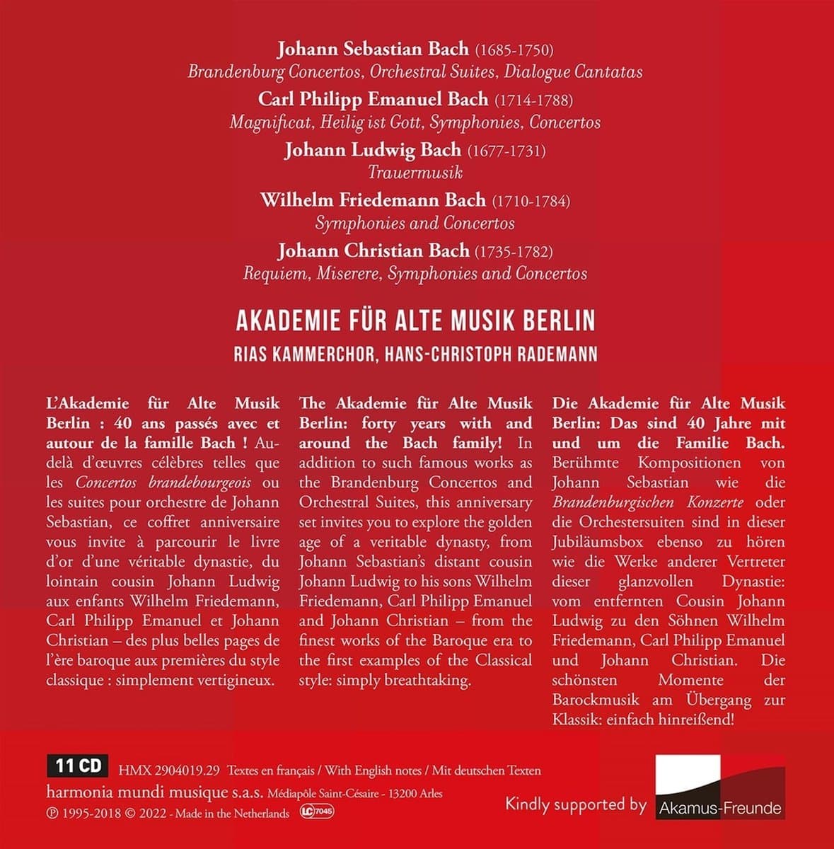 The Bach Dynasty | Akademie fur Alte Musik Berlin, Various Artists