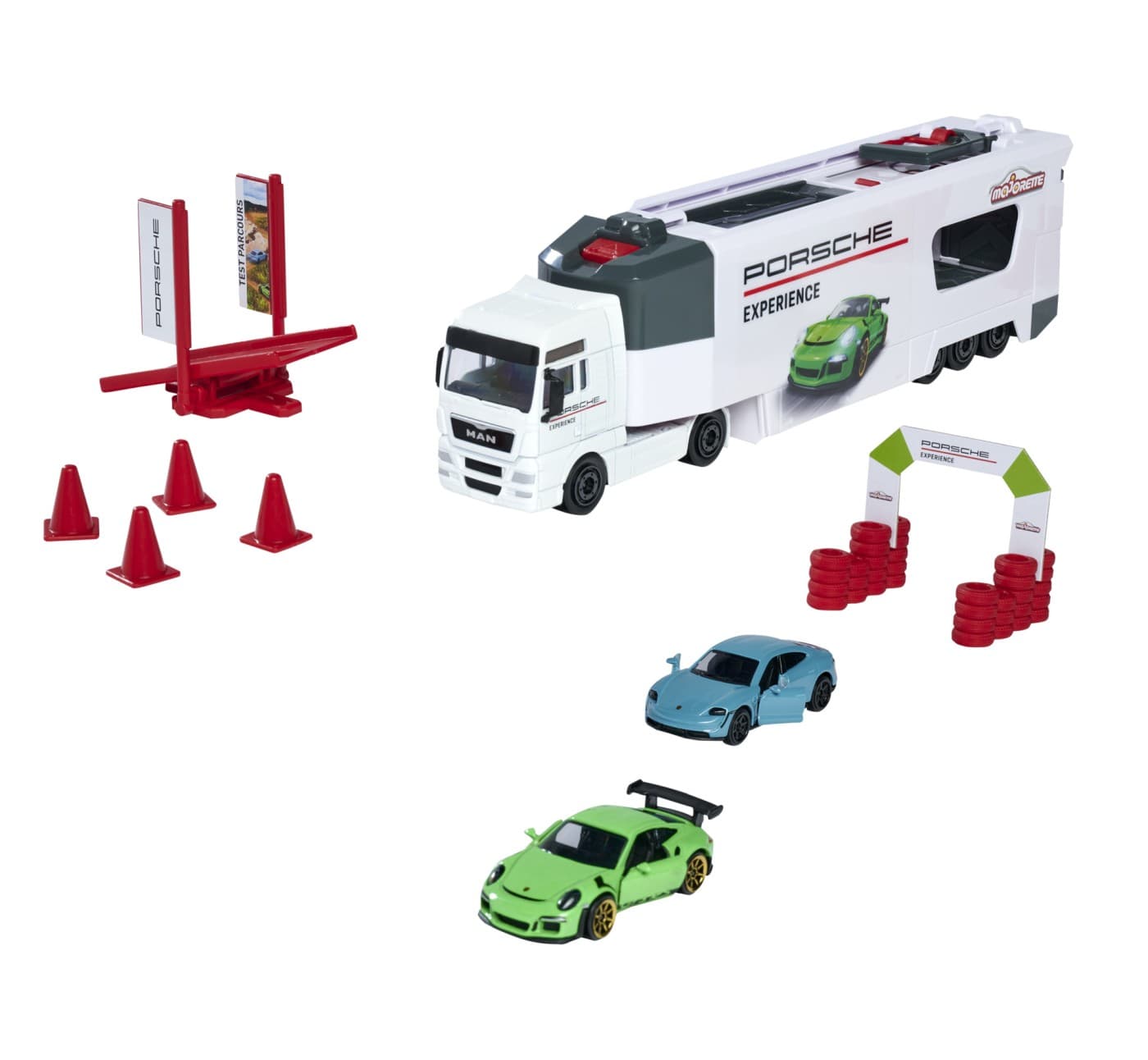Set camion si 2 masinute Porsche - Majorette | Majorette