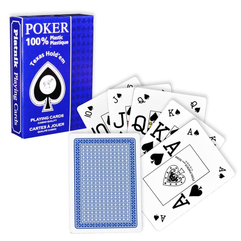 Carti de joc - Poker Texas Hold'em 100% plastic (Albastru/Rosu) | Piatnik