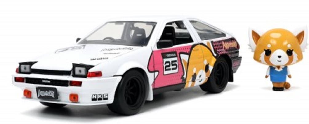 Masina metalica si figurina - Toyota Tureno 1986 si  Aggretsuko | Jada Toys