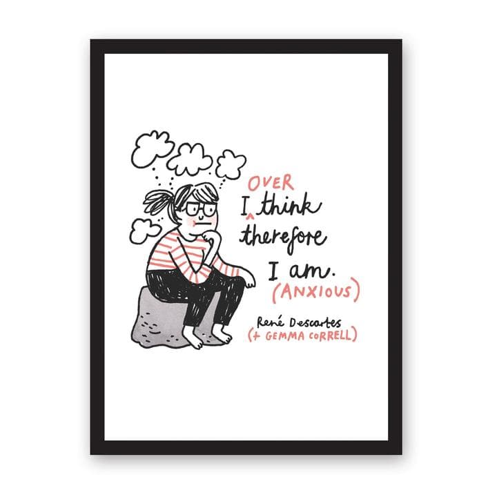 Poster-I Over Think Therefore I Am (A3) | Ohh Deer
