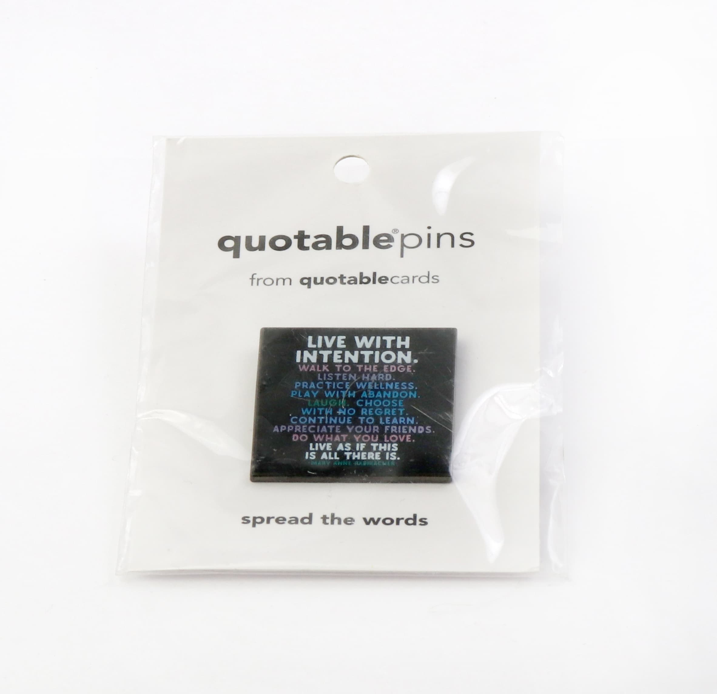 Insigna - Quotable Pins-Live With Intention | Quotable Cards