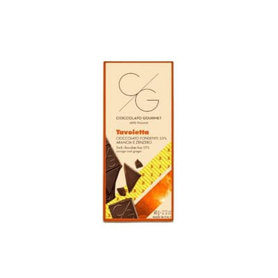 Comprimat de ciocolata neagra 55% cu portocala si ghimbir  | T'A Milano