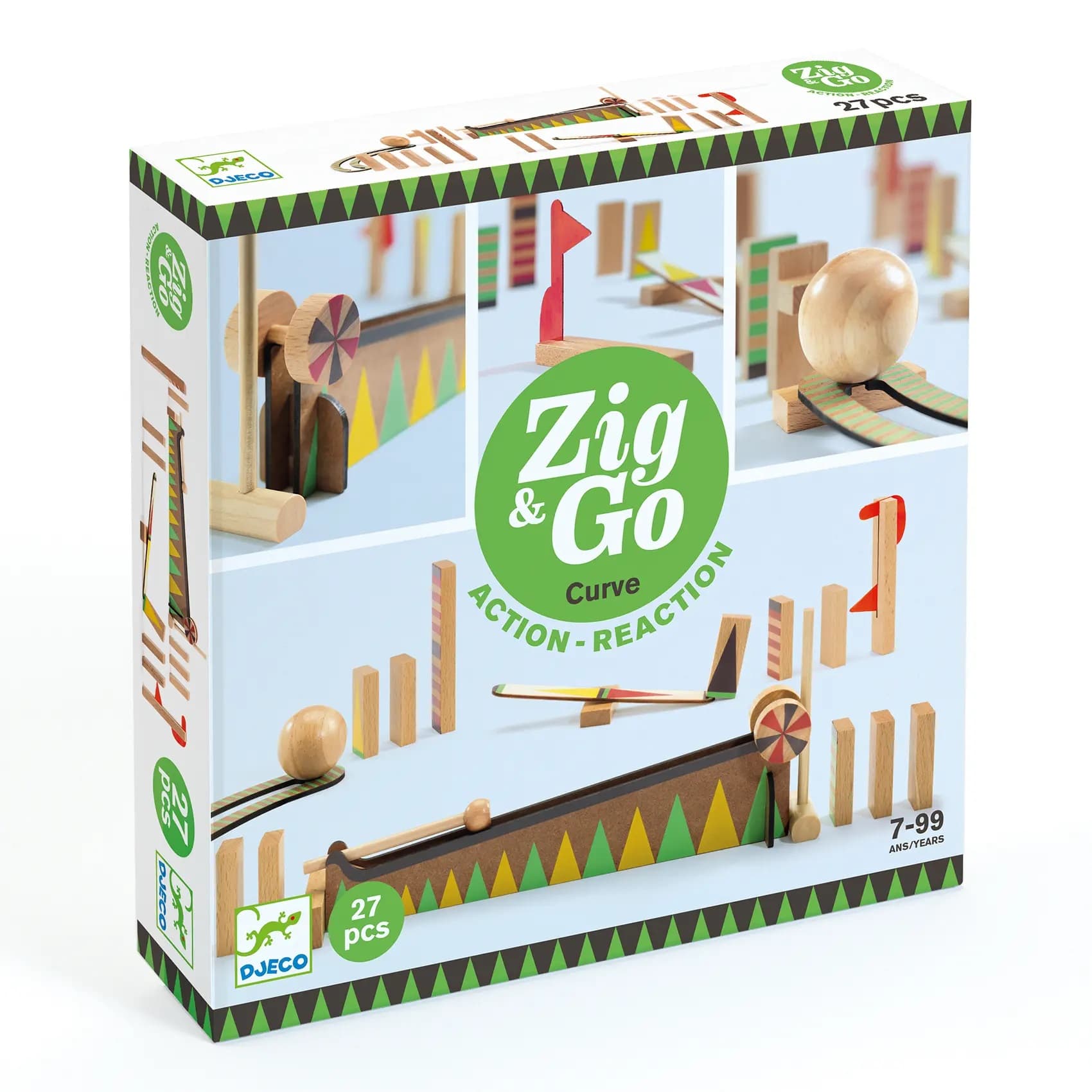 Set constructie trasee - Zig & Go, 27 piese, bila cea mai mare | Djeco