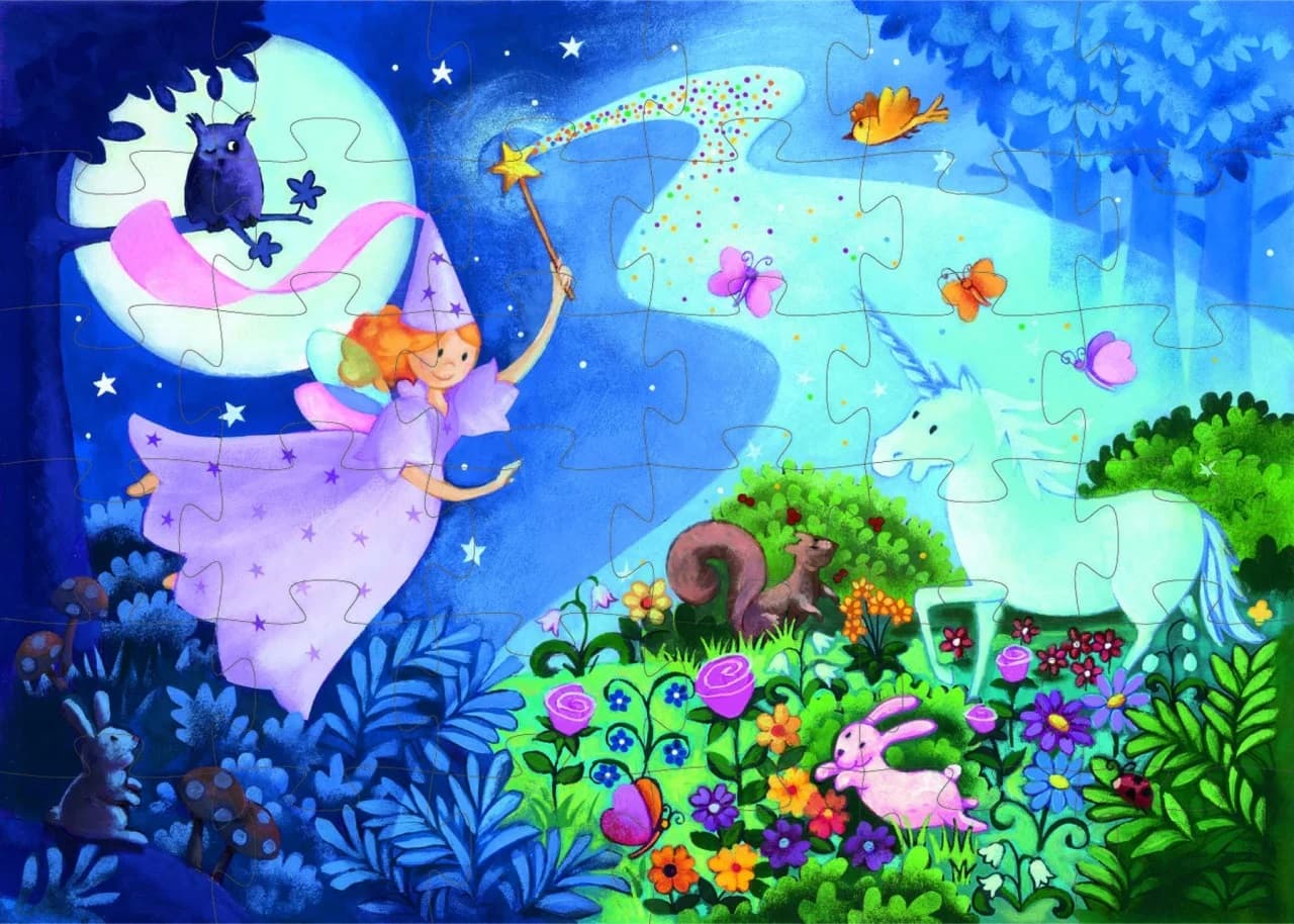Puzzle 36 piese - Zana si unicornul | Djeco