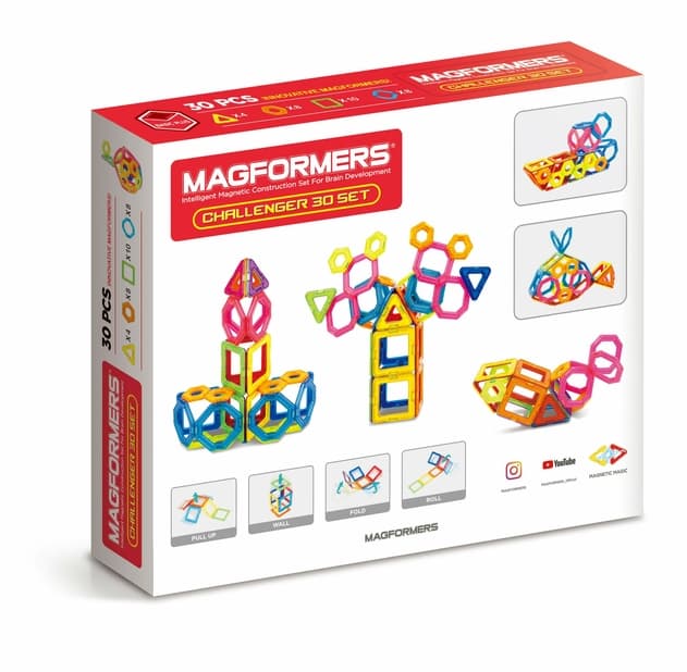Set de constructie magnetic - Challenger, 30 piese | Magformers