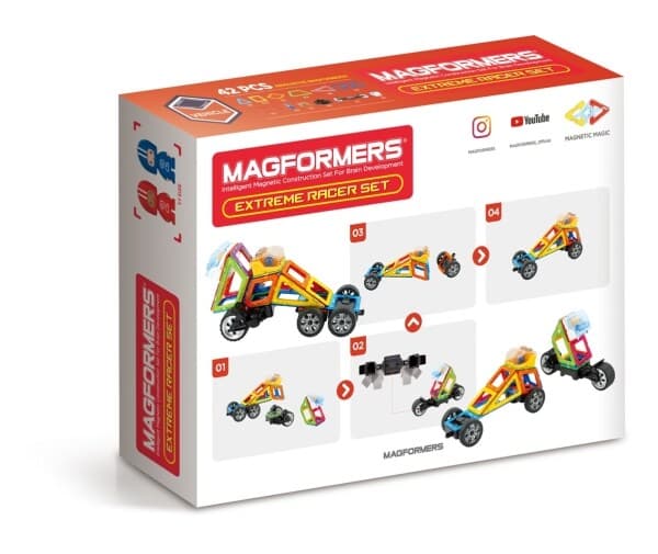 Set de constructie magnetic - Extreme Racer, 42 piese | Magformers