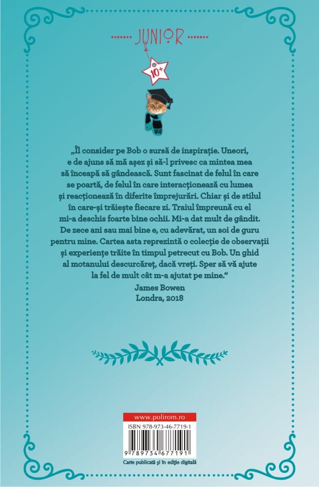 Carticica lui Bob, un motan cu scoala vietii | James Bowen