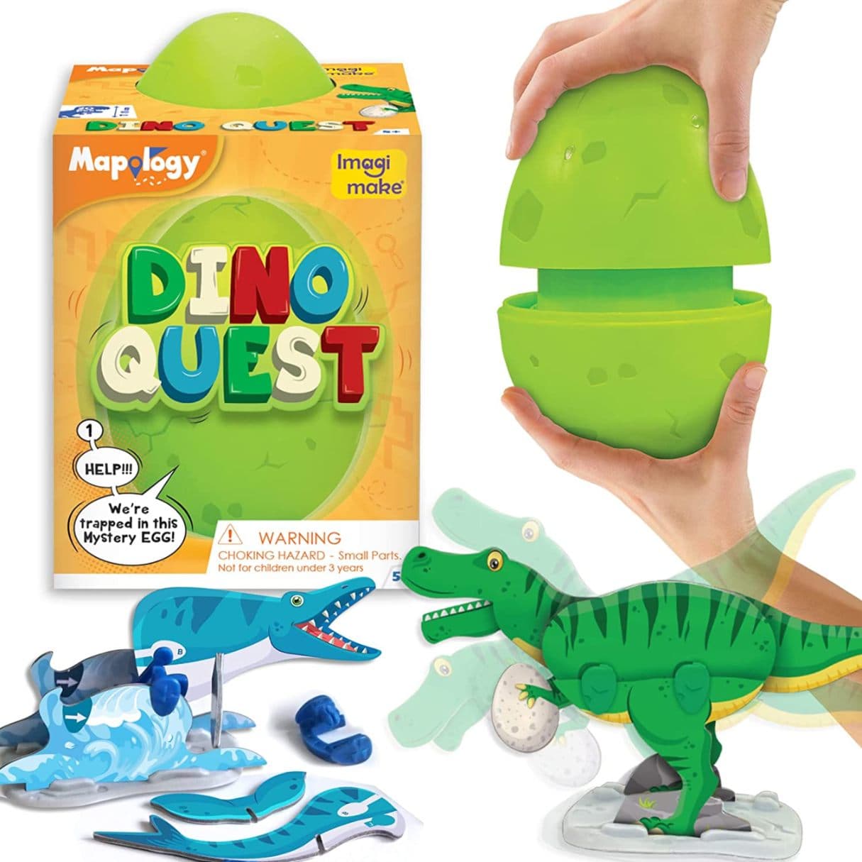Joc de constructie - Ou de dinozaur - Verde | ImagiMake