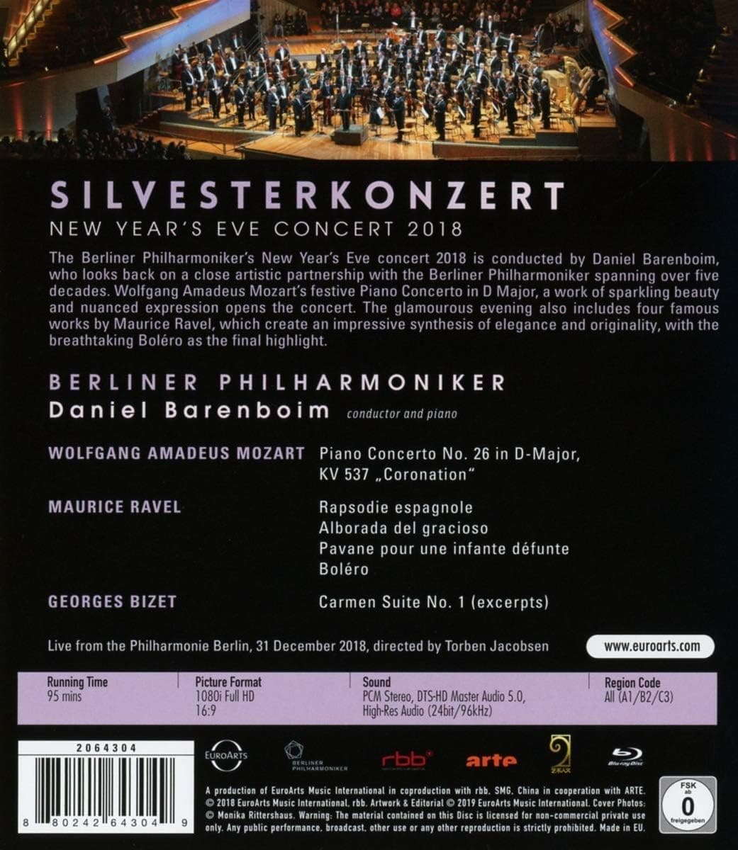 New Year's Eve Concert 2018 (Blu-ray Disc) | Daniel Barenboim, Berliner Philharmoniker