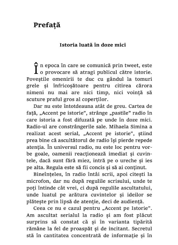 Accent pe istorie. Volumul I | Mihaela Simina