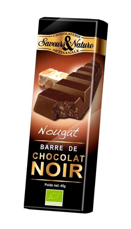 Ciocolata neagra Bio - Barre nougat noir | Saveurs et Nature