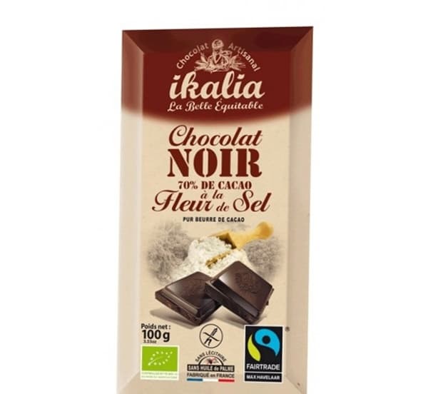 Ciocolata neagra cu sare de mare Bio | Ikalia