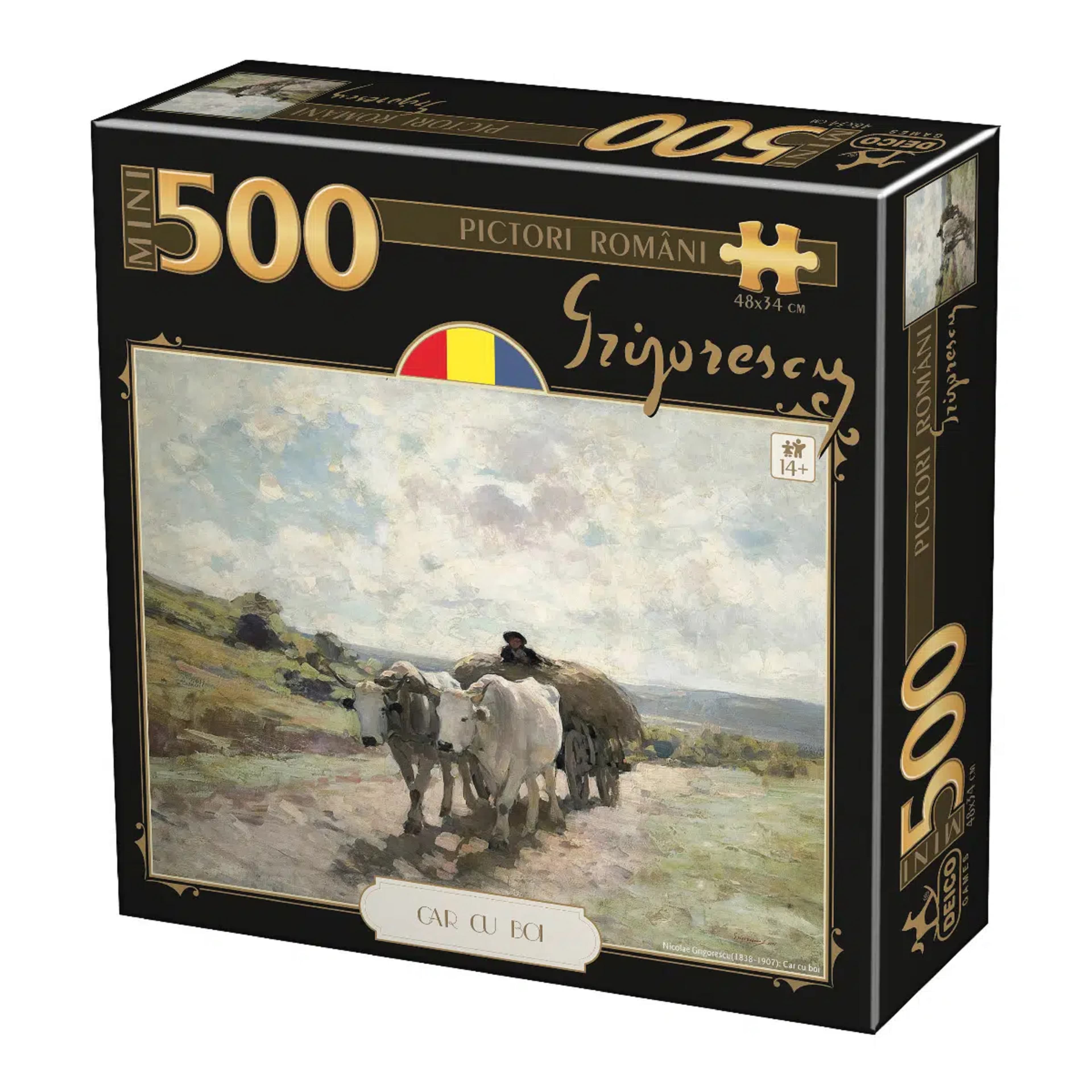 Puzzle - Pictori romani - Nicolae Grigorescu - Car cu boi - 500 piese | Deico Games