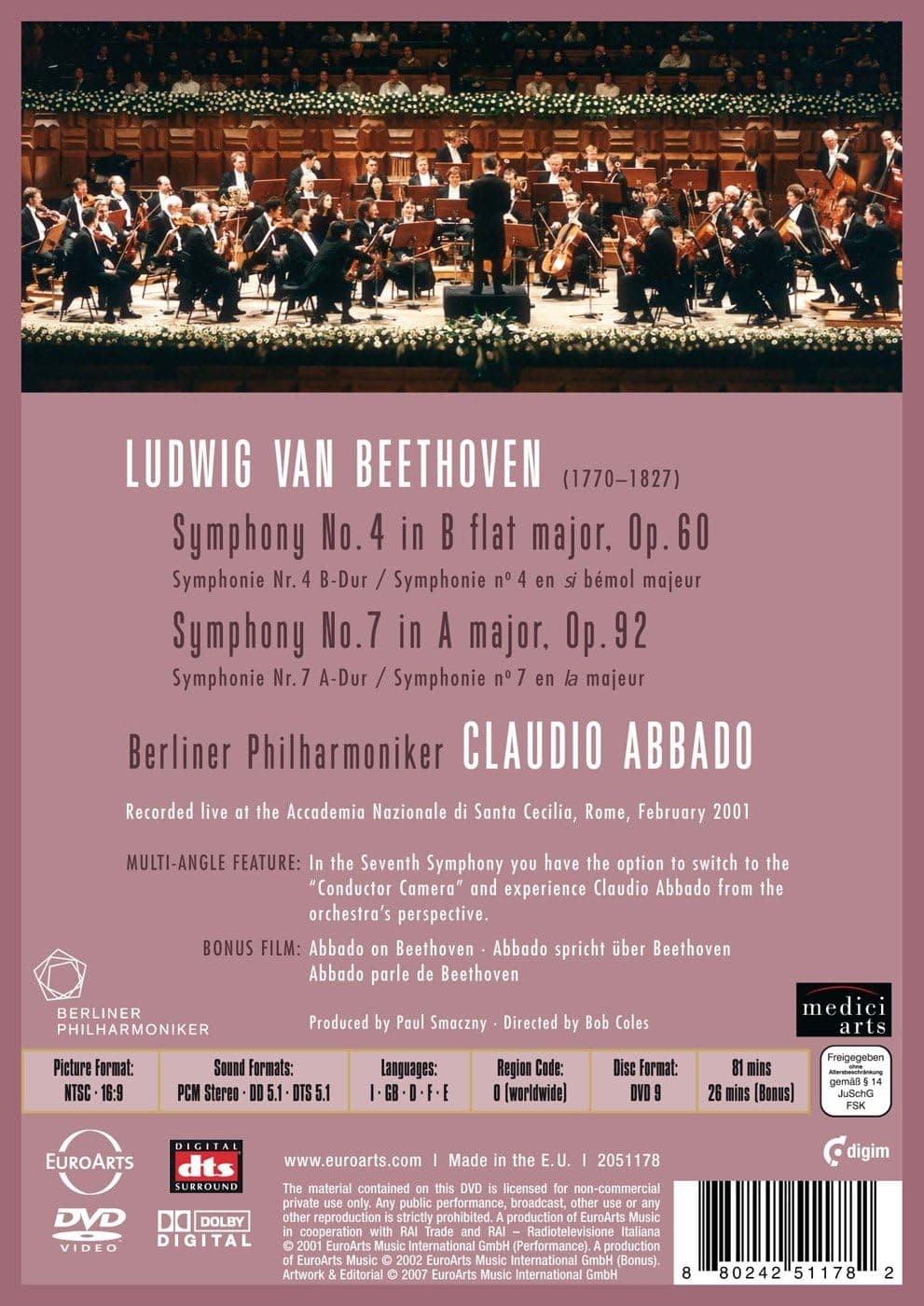 Beethoven: Symphonies 4 & 7 (DVD) | Berliner Philharmoniker, Claudio Abbado