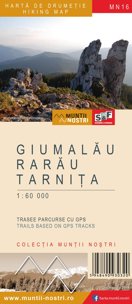 Harta de drumetie - Muntii Giumalau, Rarau, Tarnita |