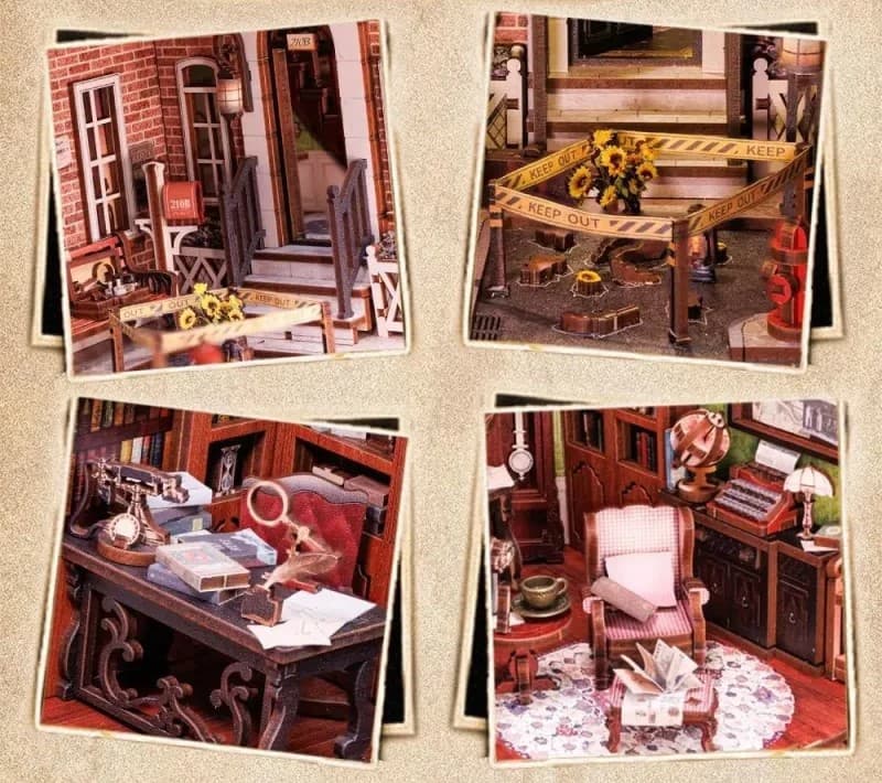 Book Nook. Puzzle 3D - Cotor de carte DIY - Rose Detective Agency | Robotime