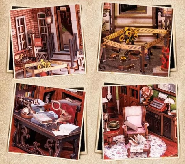 Book Nook. Puzzle 3D - Cotor de carte DIY - Rose Detective Agency | Robotime
