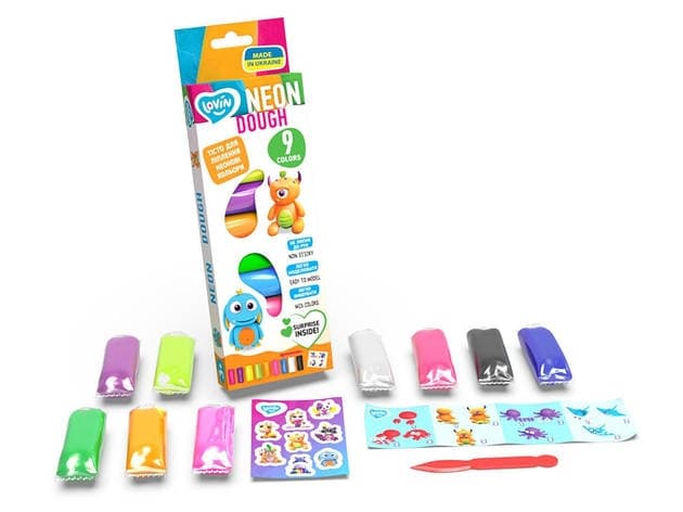 Set creativ - Plastilina - 9 culori neon | Lovin' Do