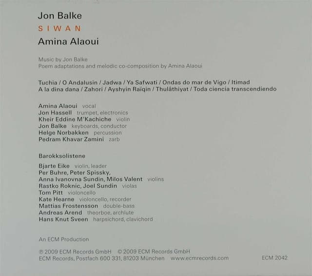 Siwan | Jon Balke, Amina Alaoui