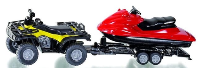 ATV cu remorca si jet-ski - Rosu si galben | Siku