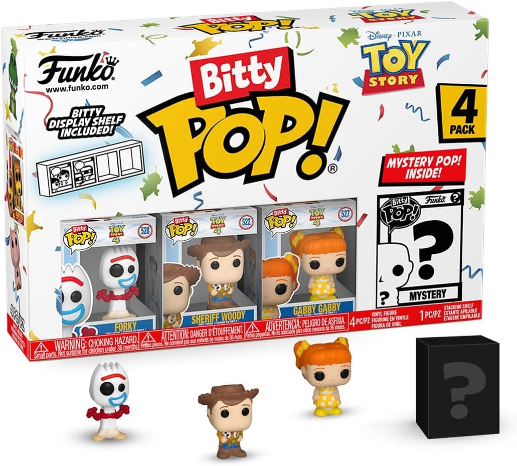 Set 4 figurine - Pop! Bitty - Disney Toy Story: Forky, Woody, Gabby Gabby and a Surprise Mystery Mini Figure | Funko