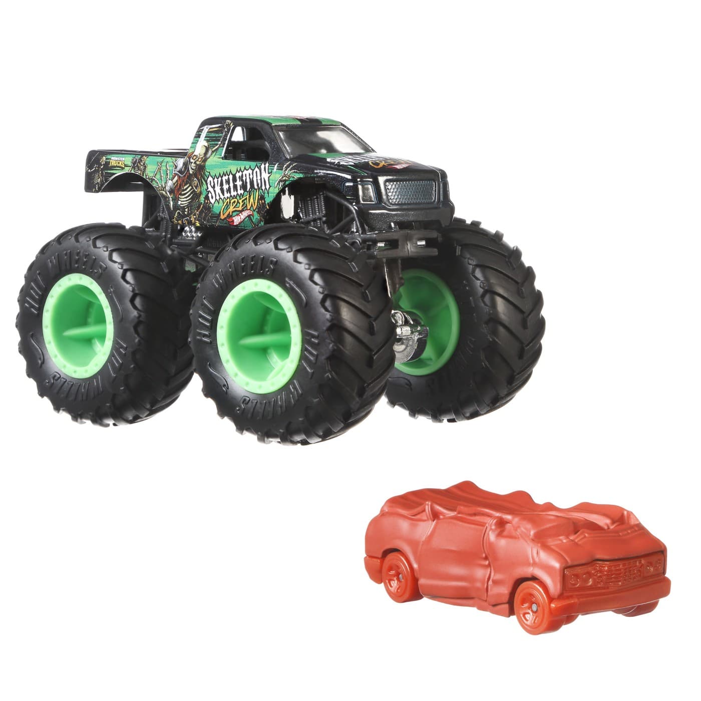 Set 2 Masini - Hot Wheels Monster Truck si Skeleton Crew | Mattel