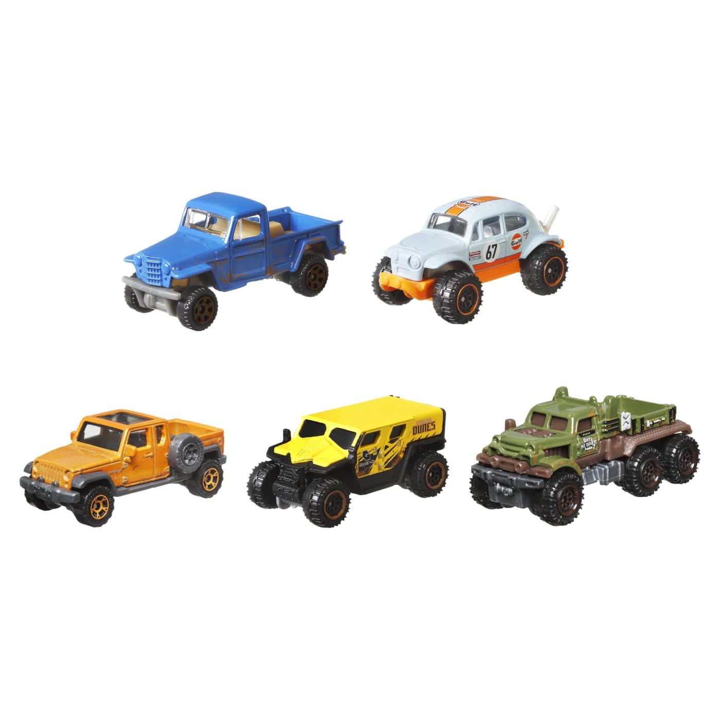 Set 5 masini - Matchbox - MBX No Road No Problem | Mattel