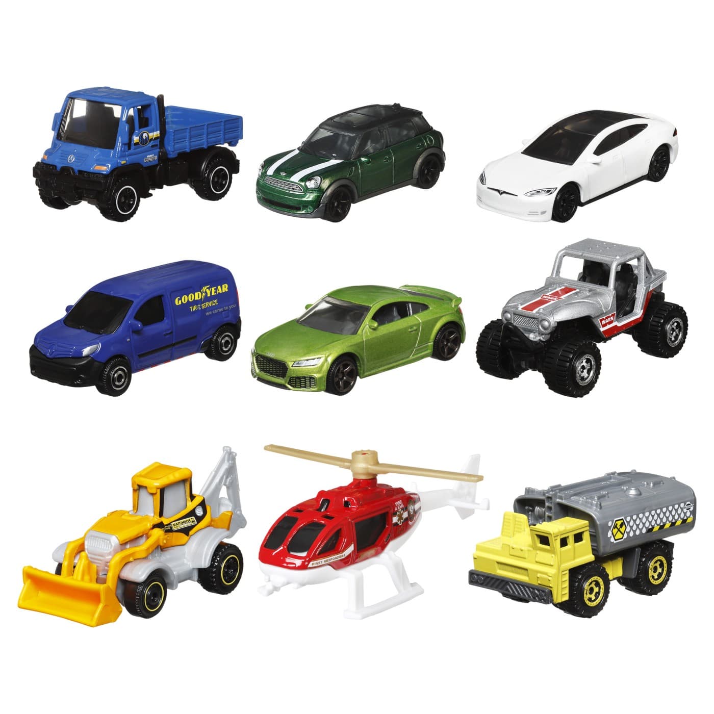 Set 9 masini - Matchbox - Mercedes Benz Unimog U300 | Mattel