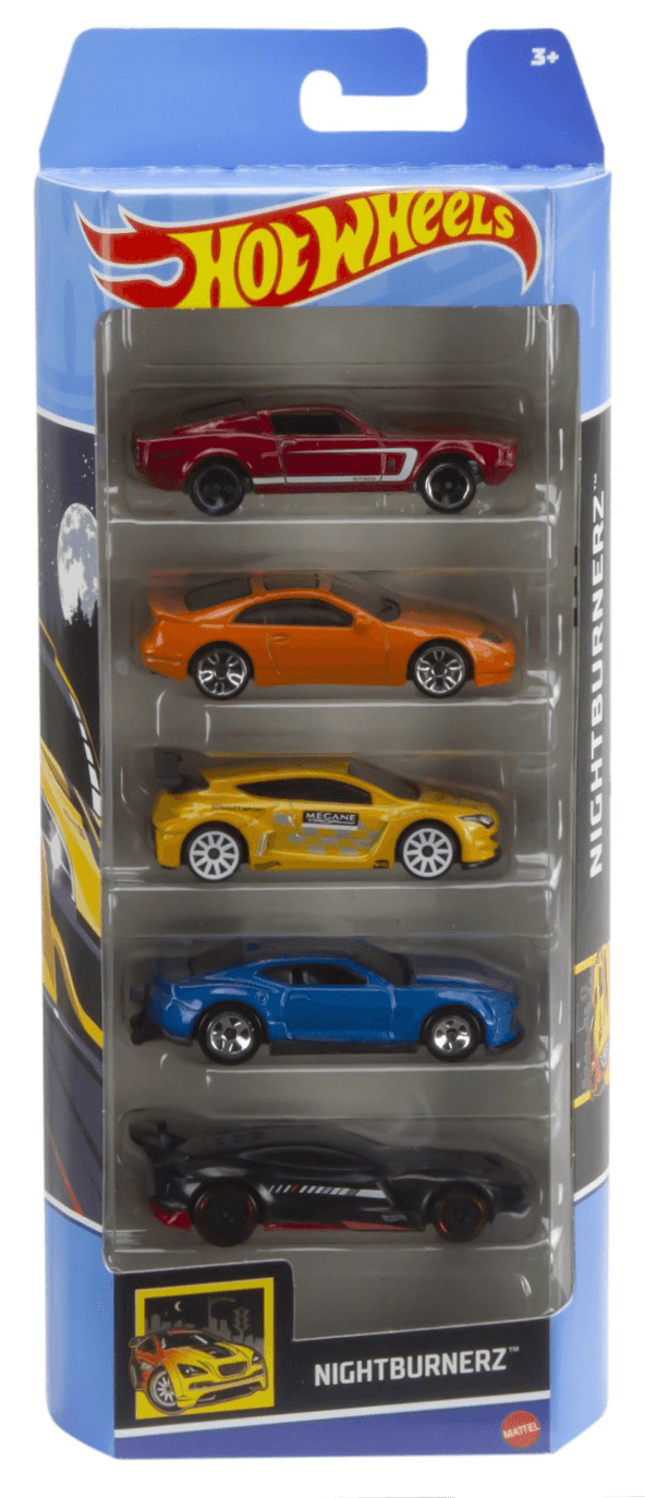 Set 5 masini - Hot Wheels - Nightburnerz | Mattel