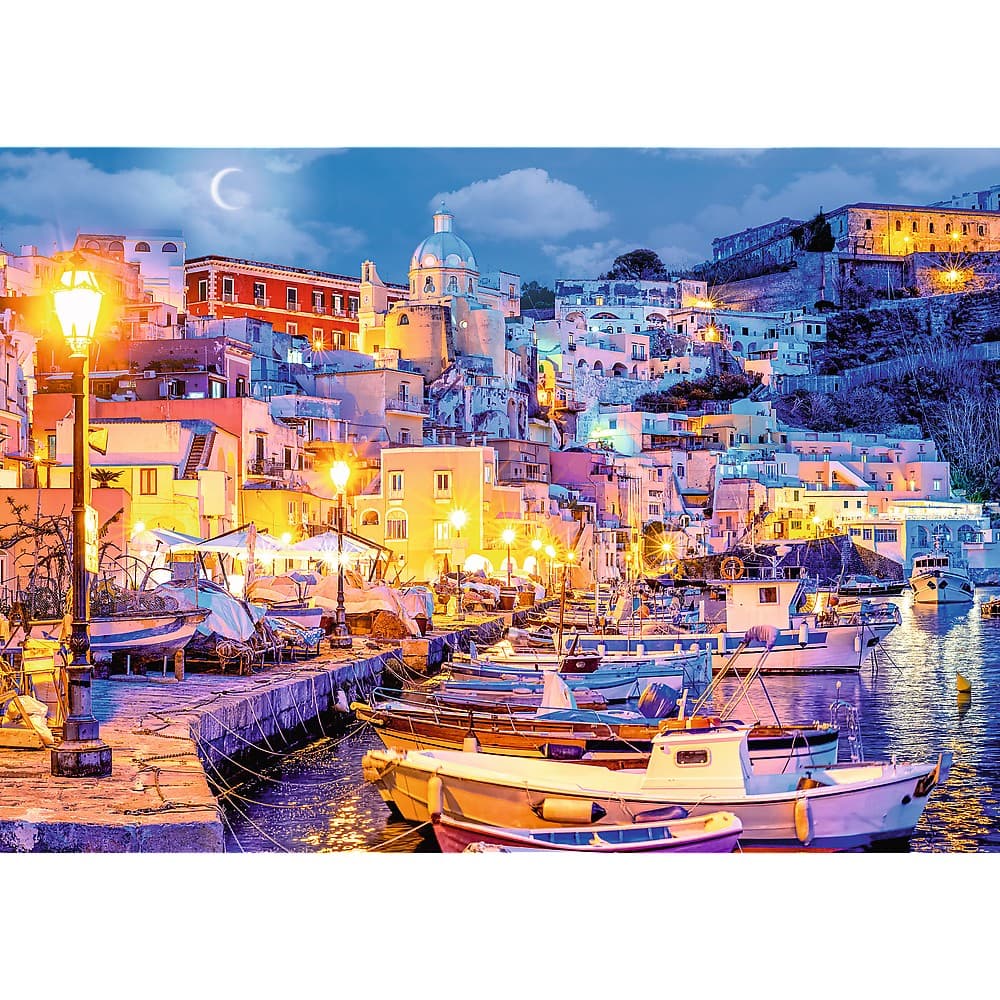 Puzzle 1000 piese - Insula Procida pe timpul noptii | Trefl