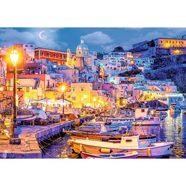 Puzzle 1000 piese - Insula Procida pe timpul noptii | Trefl