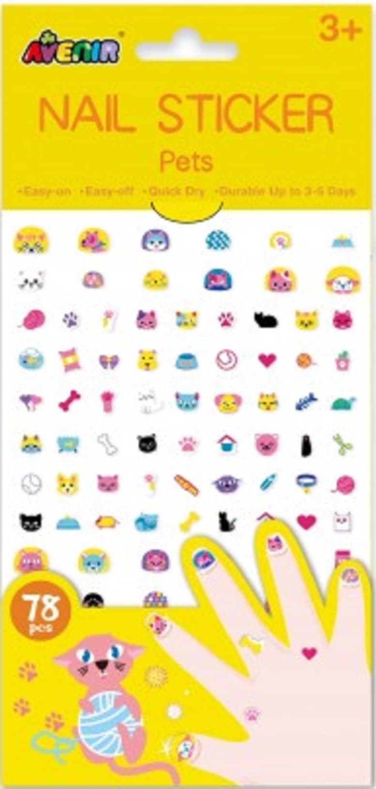 Set stickere pentru unghii - Animale prietenoase | Avenir