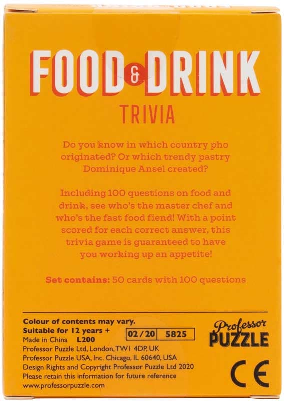 Joc - Food & Drink Trivia | Professor Puzzle