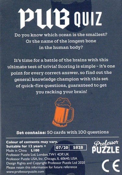 Joc - Pocket Pub Quiz | Professor Puzzle