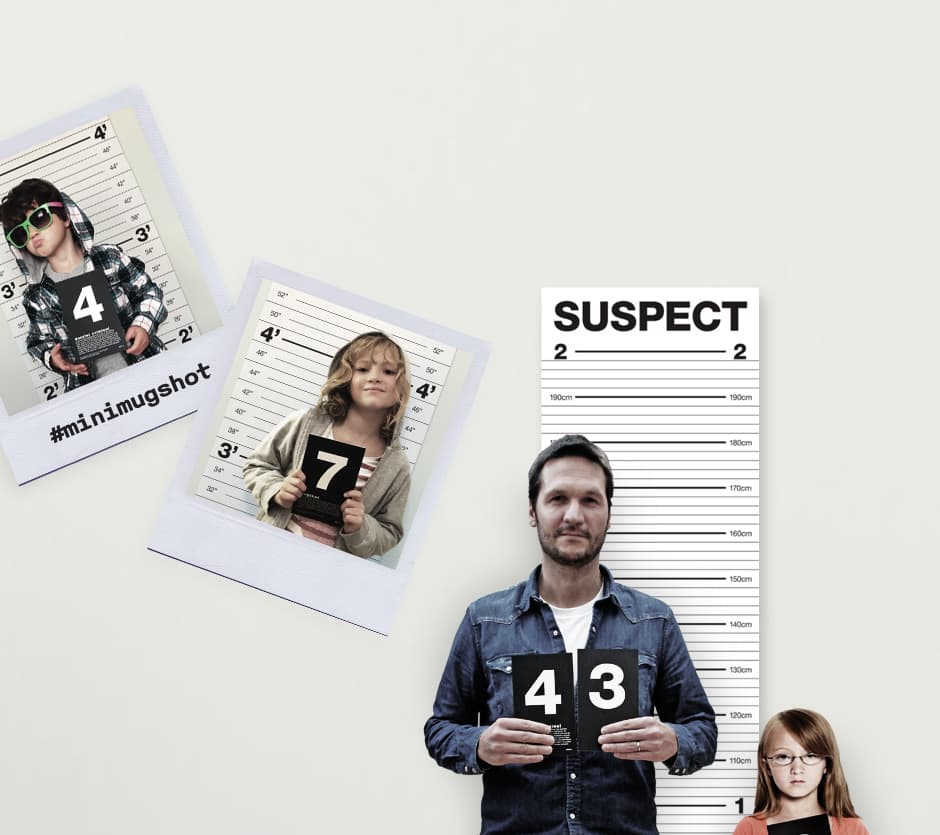 Mugshot height chart - poster pentru masurarea inaltimii  | Suck Uk