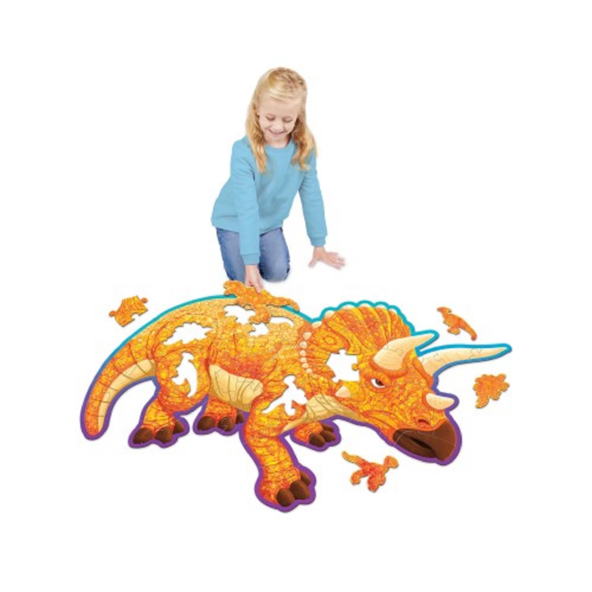 Puzzle 52 piese - Triceratops | Peaceable Kingdom