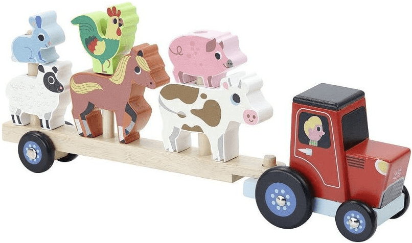 Jucarie din lemn - Tractor cu animale | Vilac