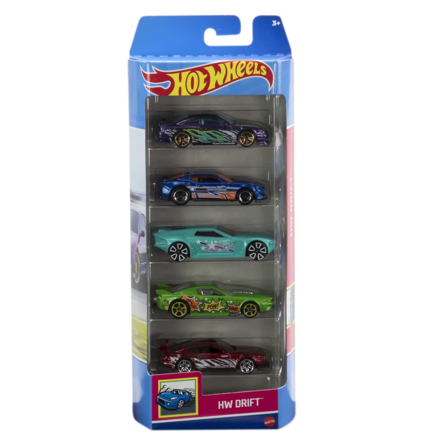 Set 5 masini - Hot Wheels cu design Hw Drift  | Mattel