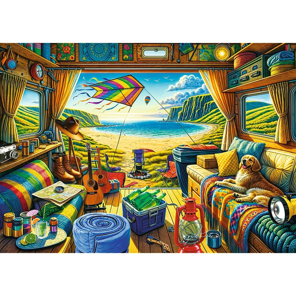 Puzzle 1000 piese - Tea Time - Calatorie cu caravana | Trefl