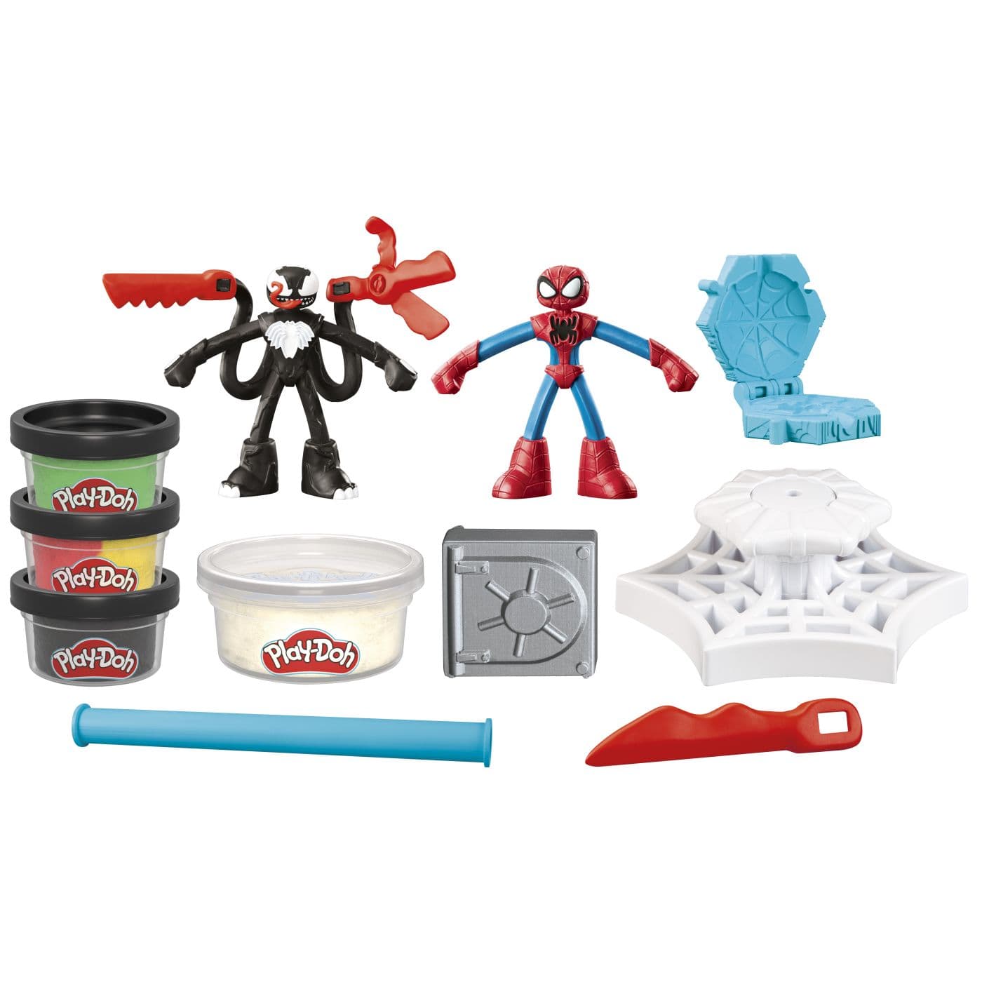Set 2 figurine - Spiderman - Batalie cu lansator si sulita | Play-Doh