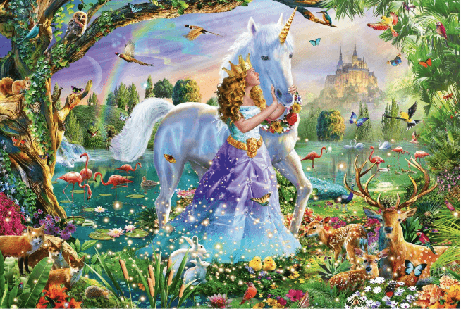 Puzzle 150 piese - Princess, unicorn and castle | Schmidt
